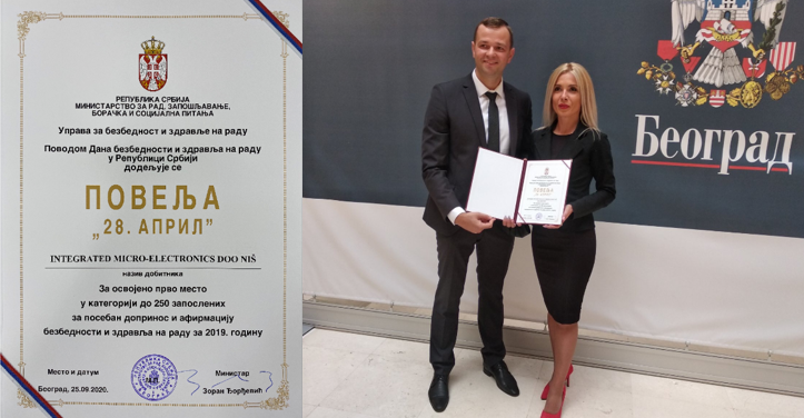 IMI NIS Serbia health and safety award
