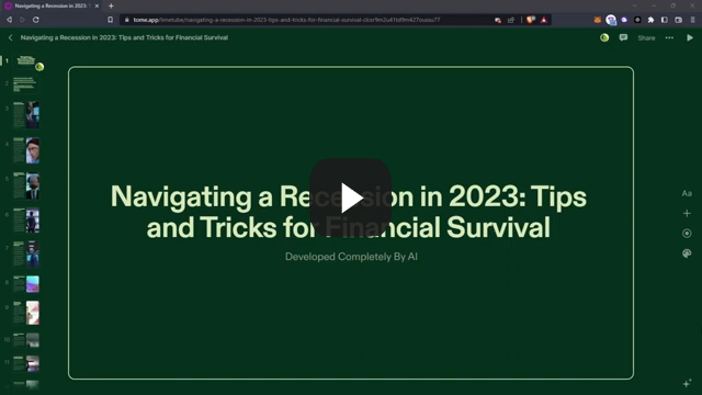 How to Survive a Recession in 2023: AI-Generated Tips and Tricks And Presentation!