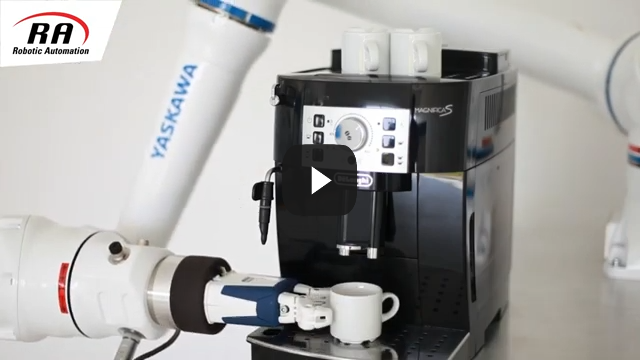 Barista Robot making coffee (Cobot)